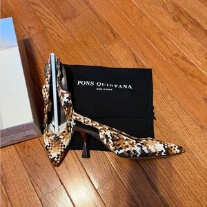 Pons Quintana Woven Leather Slingback Heels Made in Spain EU 36 US 6